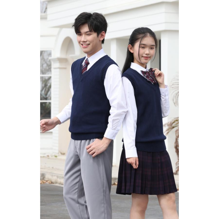 メンズベスト スクールベスト正統派 制服 高校 通学 学生 中学 V