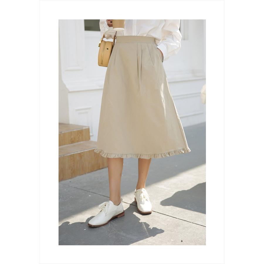 スカート ミドル ロング 膝丈 かわいい きれいめ フェミニン