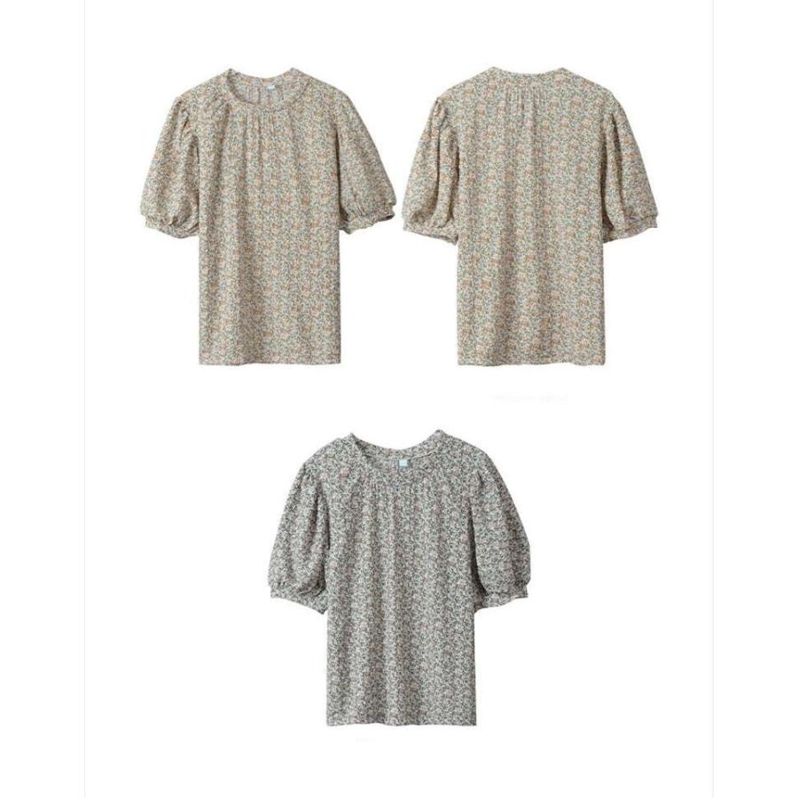 新品未使用　ERDEM フラワープリント 半袖トップス　パフスリーブ トップス ブラウス 半袖 パフ袖 パフスリーブ ボリューム袖 総柄 花柄