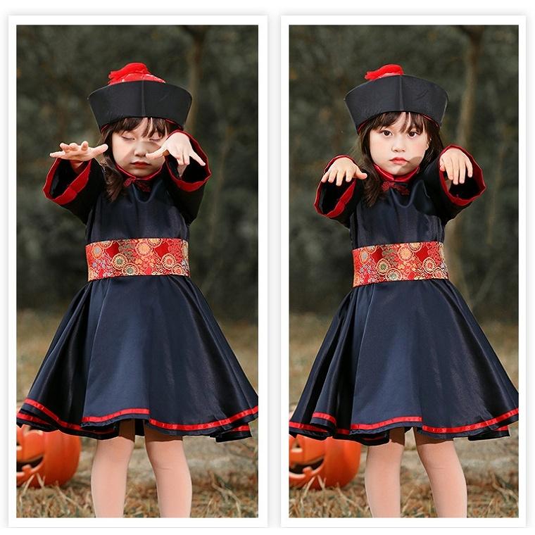 ハロウィン コスプレ 仮装 ハロウィンコスプレ キョンシー 中国 ゾンビ ホラー 衣装 ブラック 黒 子ども用 コスプレ衣装 コスチューム メンズ レディース｜boo-colle｜03