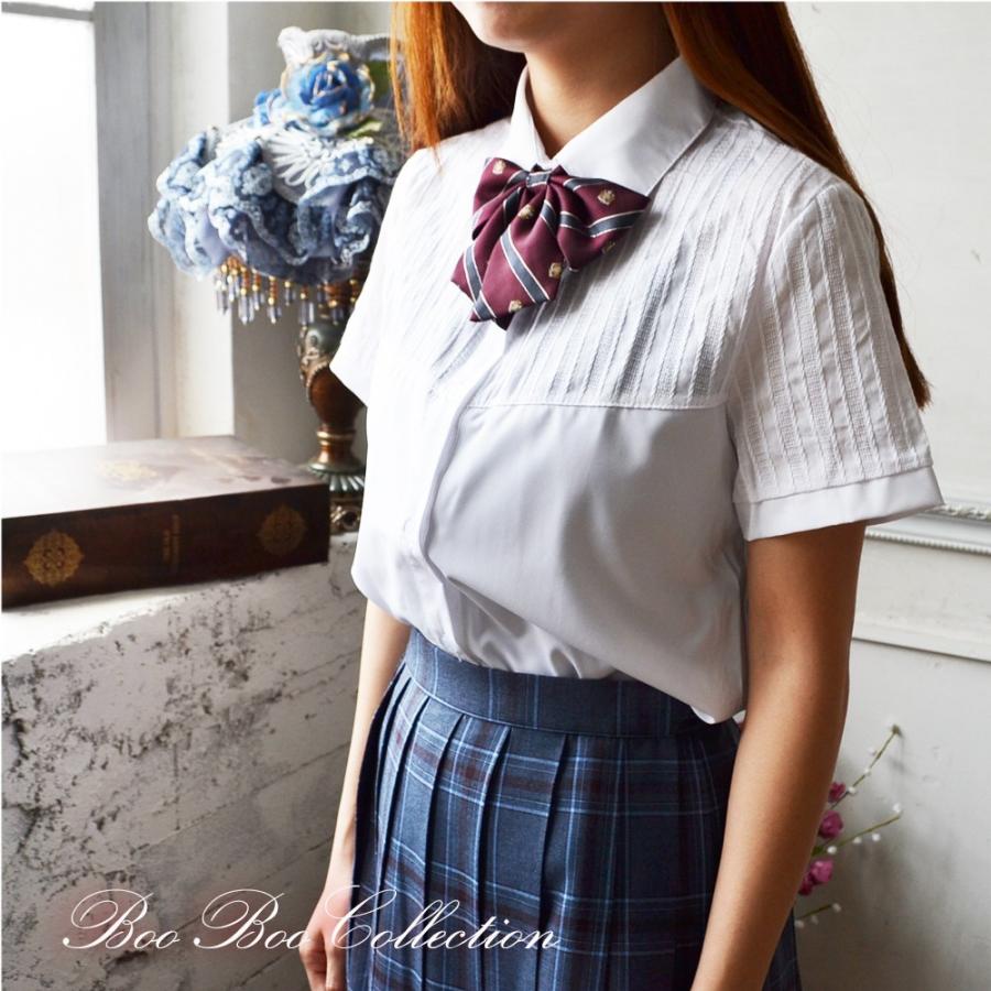 ちょっぴりお洒落な半袖スクールシャツ 正統派 制服 女子高生 通学 学生 中学 定番 ワイシャツ S M L Xl Jk0043 Booboo Collection 通販 Yahoo ショッピング