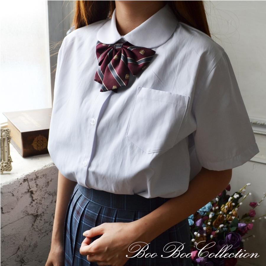 半袖丸襟スクールシャツ 正統派 制服 女子高生 通学 学生 中学 定番 ワイシャツXS S M L XL｜boo-colle｜03