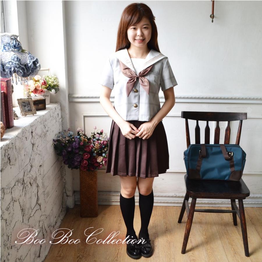 セーラー服  正統派 制服 女子高生 通学 学生 中学 ネイビー 紺 夏服　JK0547A｜boo-colle｜03