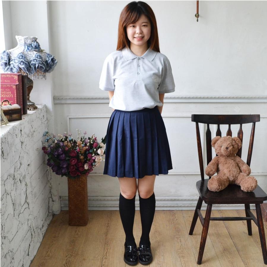 半袖スクールポロシャツ 正統派 制服 女子高生 通学 学生 中学 定番
