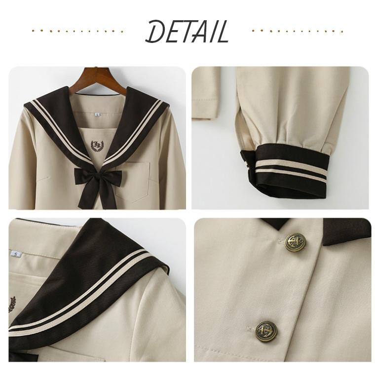 セーラー制服 ホワイト/ダークブラウン jk0539-2.jpg