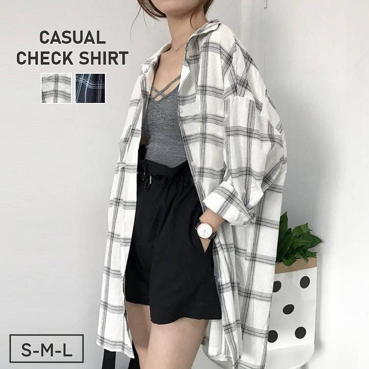 ロングシャツ レディース 春 長袖 チェック チェック柄 大きい ロングシャツ レディース 春 長袖 チェック チェック柄 大きい