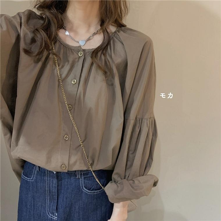 ブラウス トップス レディース 無地 シンプル ベージュ オフィス 長袖