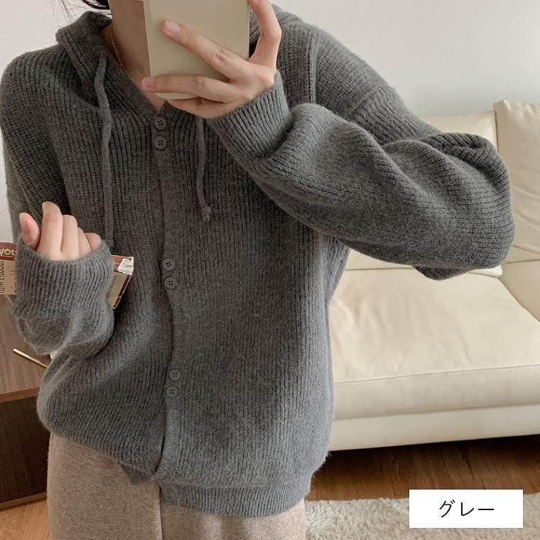 パーカー ニット フードニット レディース プルオーバー ゆったり