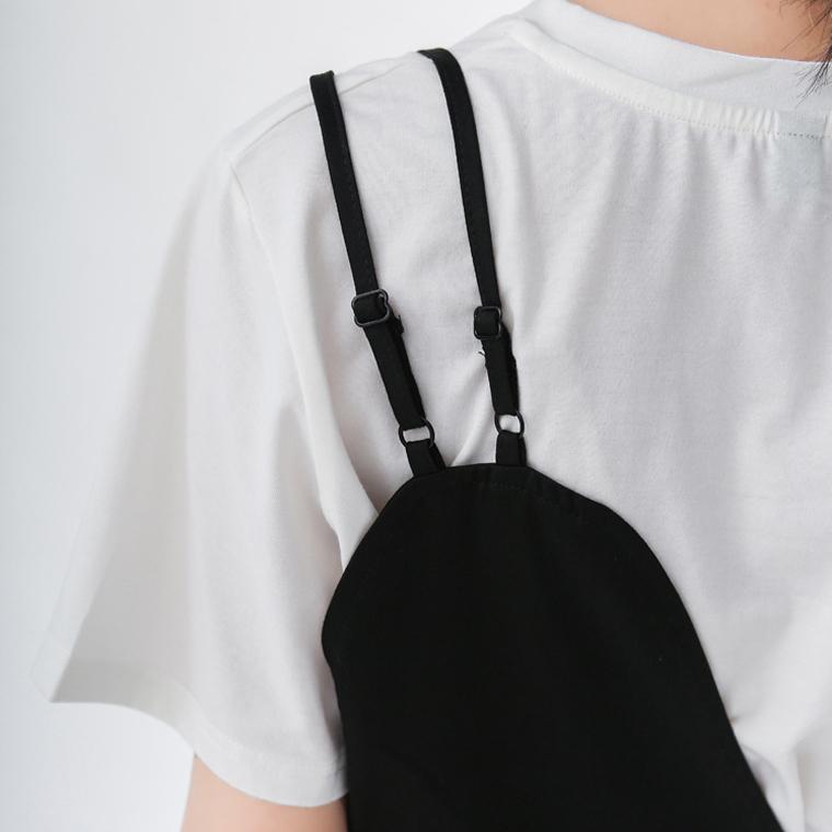 ワンピース スカート オーバーオール片方 ロング サロペット