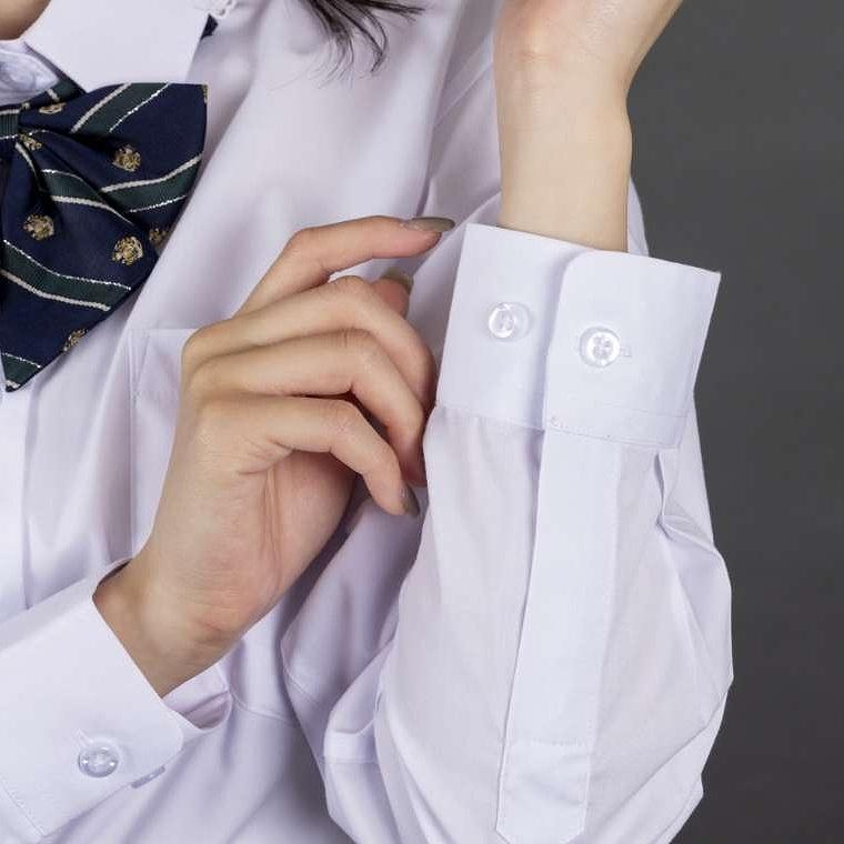 【2枚セット】スクールシャツ 女子 長袖 ノーアイロン 制服 カッターシャツ 形態安定 速乾 シャツ レディース ワイシャツ ブラウス 小学生 高校生 中学生｜boo-colle｜07