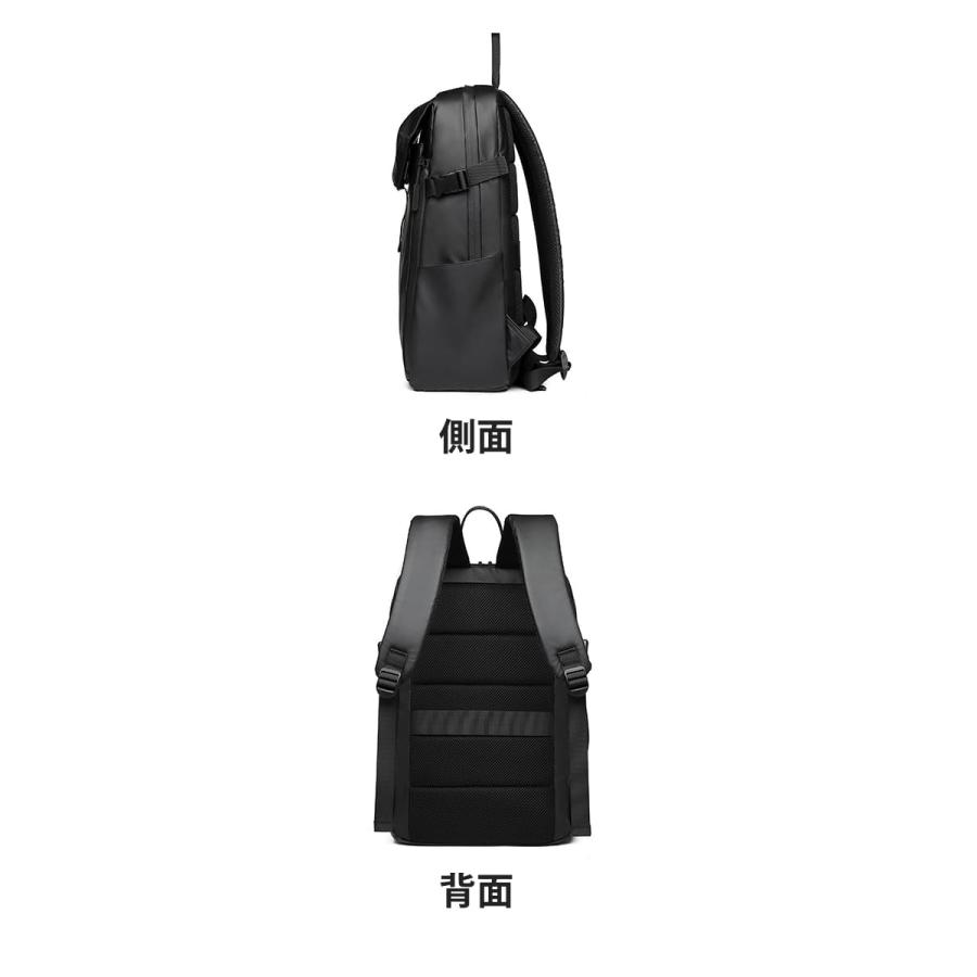 16インチPC対応 ヘルメット収納可 大容量 ビジネスリュック PUレザー