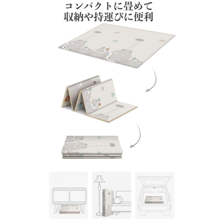 プレイマット ベビー 折りたたみ XPE素材 180×100cm 厚さ1cm 防水 防音