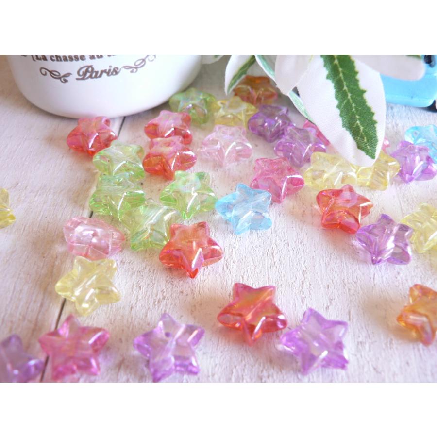 ビーズ 星 100個 ぷくぷく ほし ホシ スター 手芸 パーツ ハンドメイド