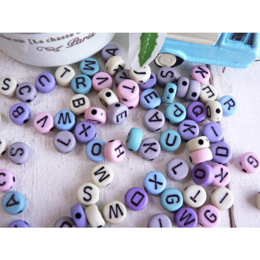ビーズ アルファベット 文字 丸 100個( #2637) ＃2637 : ブーブー