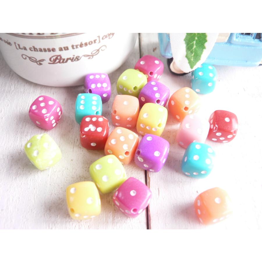 ビーズ サイコロ カラフル 20個( #2681) 手芸 パーツ ハンドメイド