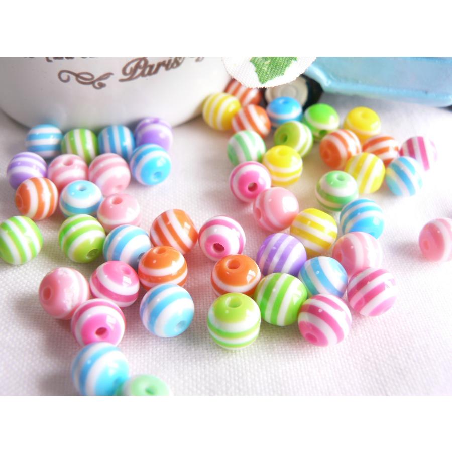 ビーズ ストライプ ボーダー 50個 5mm 手芸 パーツ ハンドメイド 材料 