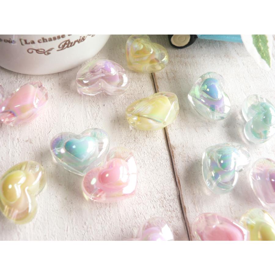 ビーズ ハート オーロラ 8個 手芸 パーツ ハンドメイド 材料 Beads 687 ブーブーハウス Yahoo 店 通販 Yahoo ショッピング