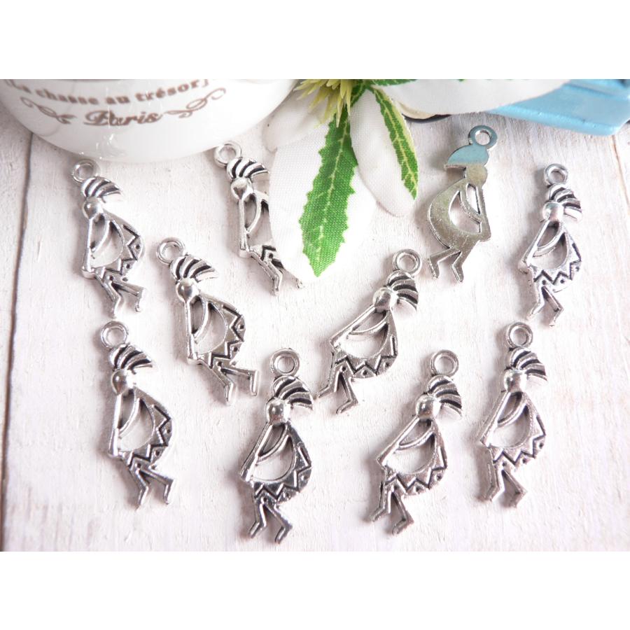 チャーム ココペリ 10個入 精霊 神様 守り神 シルバー 銀 ペンダント