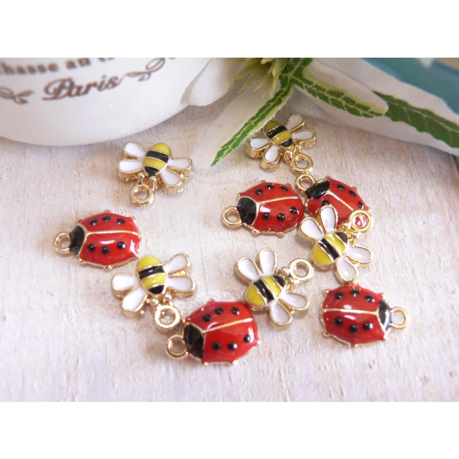 チャーム てんとう虫 はち mix テントウム?5個 ハチ5個 #3739