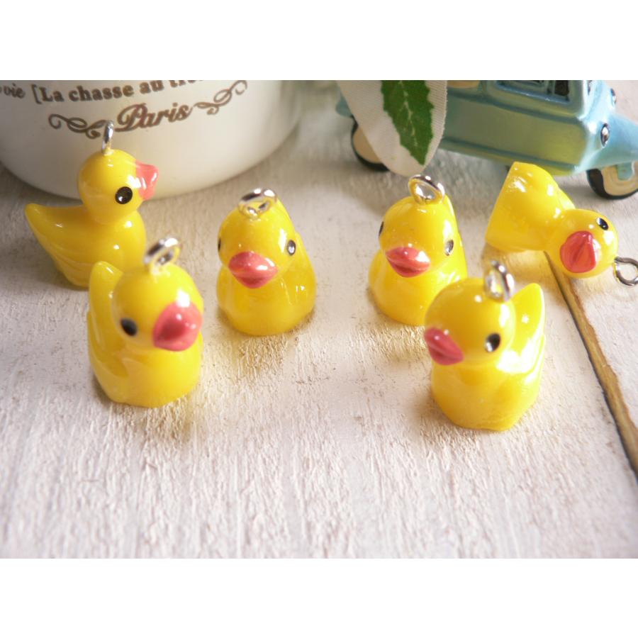 チャーム アヒル 5個 ( #3919) あひる ペンダントヘッド ファスナー