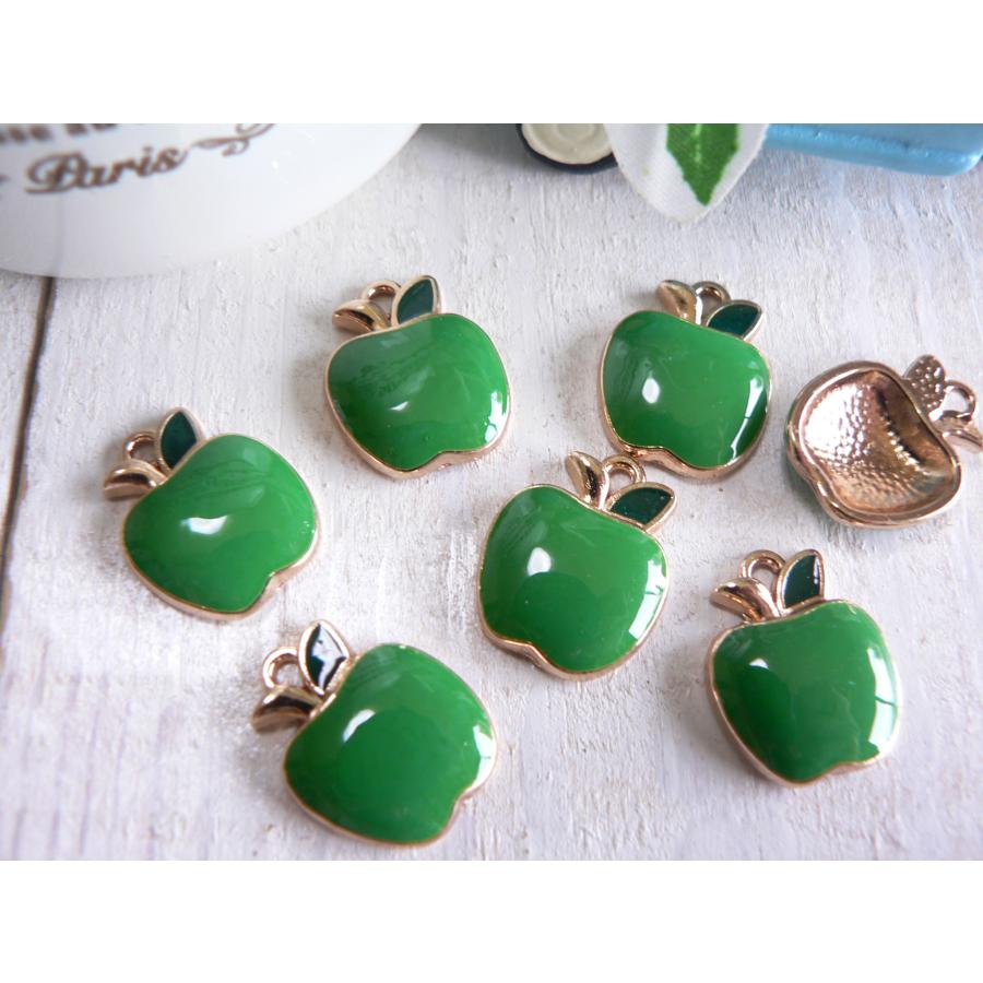 チャーム 青林檎 6個入 リンゴ りんご アップル 手芸 パーツ