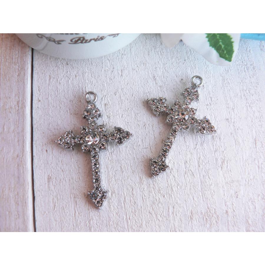 チャーム クロス 4個( #4882) 十字架 シルバー 手芸 パーツ