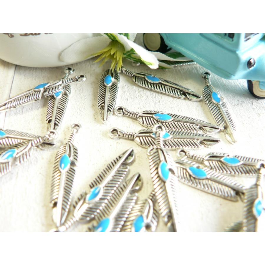 チャーム フェザー 10個入 羽 石つき 手芸 パーツ ハンドメイド 材料