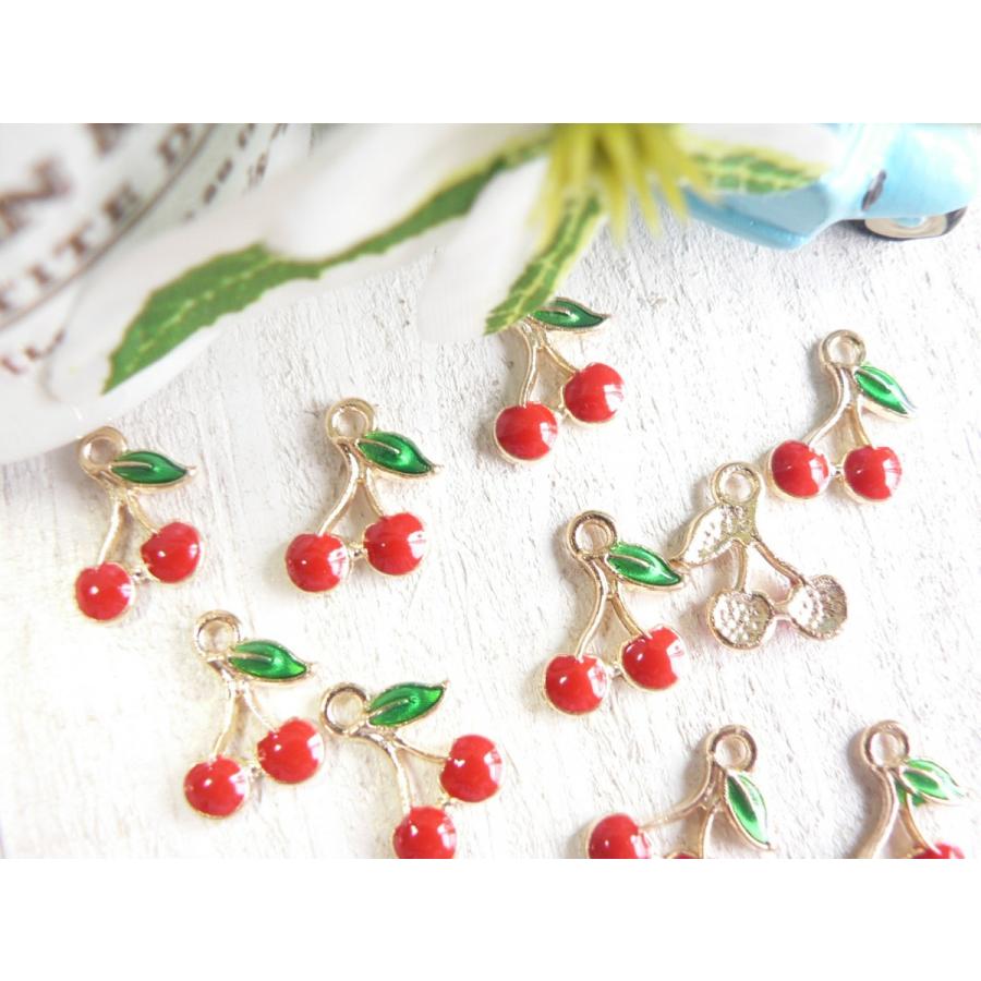 チャーム サクランボ 8個入 さくらんぼ ミニ チャーム 手芸 パーツ