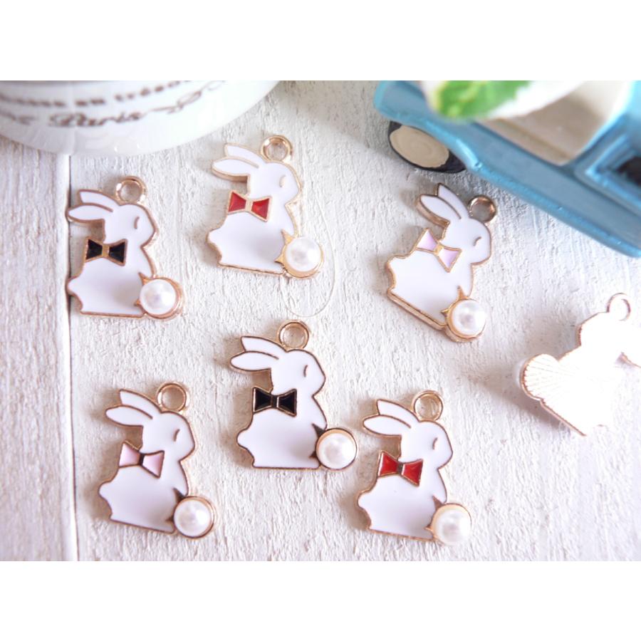 チャーム ウサギ 6個入 うさぎ 3色×各2個入 手芸 パーツ ハンドメイド