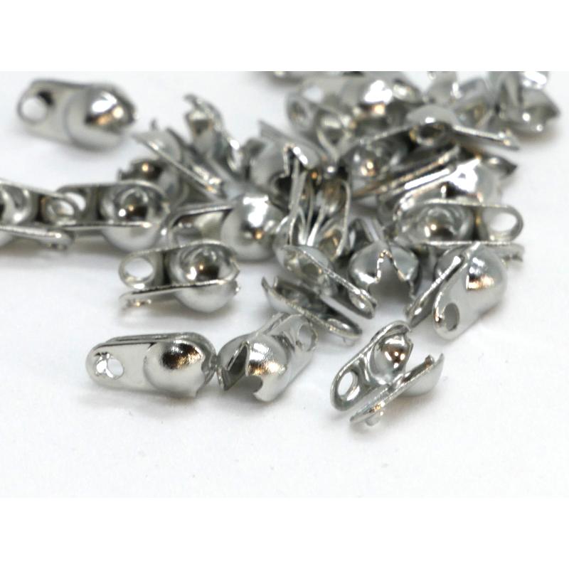 ハンドメイドv Vカップ エンドキャップ エンドパーツ シルバー 20個 内径約2mm ＃w