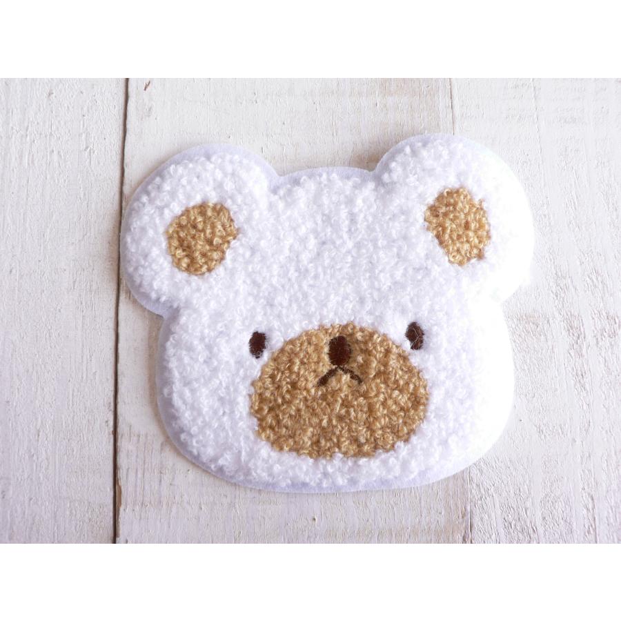 ワッペン シロクマ 白くま もこもこ タオル サガラ ワッペン