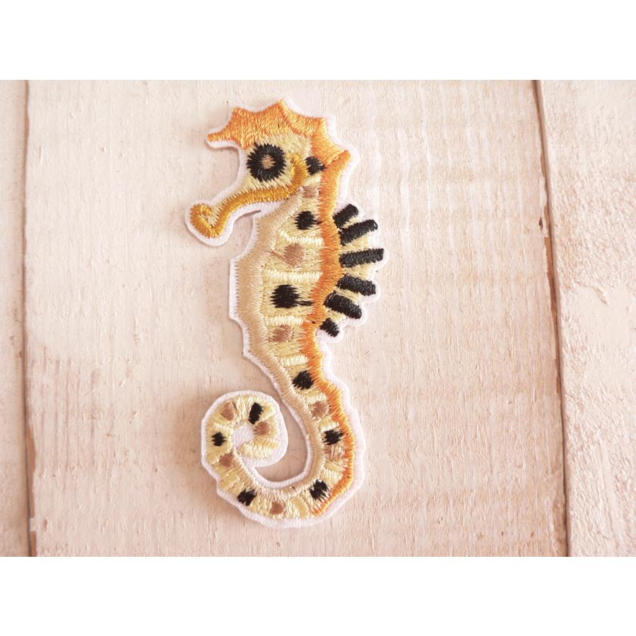 ワッペン たつのおとしご タツノオトシゴ アイロンワッペン #1436