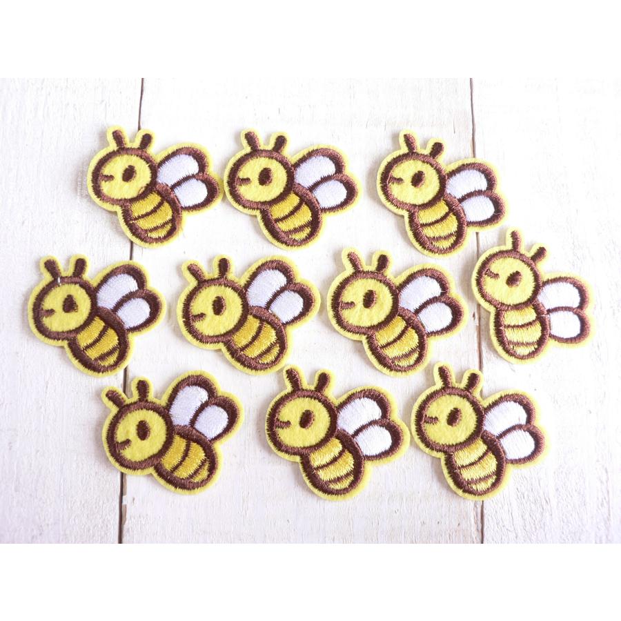 ワッペン はち ハチ 蜂 Bee アイロンワッペン ミニ アイロンパッチ