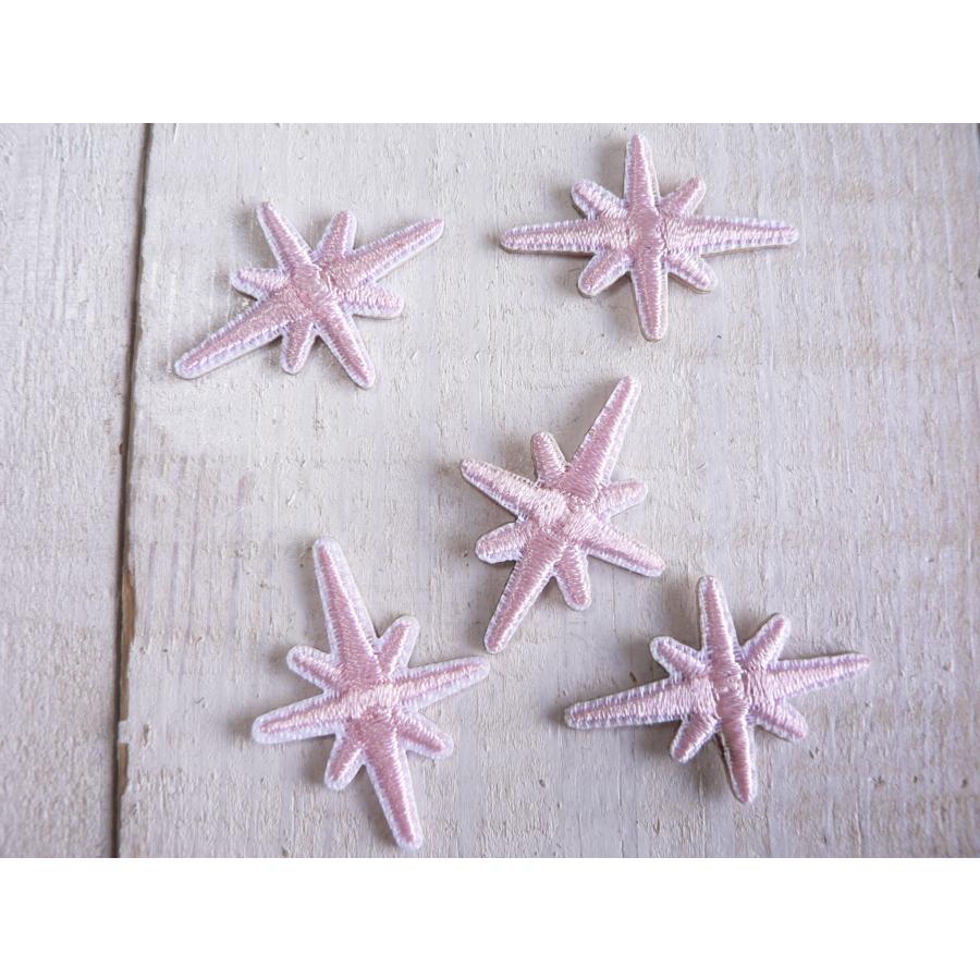 ワッペン 星 ミニ ♪5枚セット♪ キラキラ ピンク ほし スター 