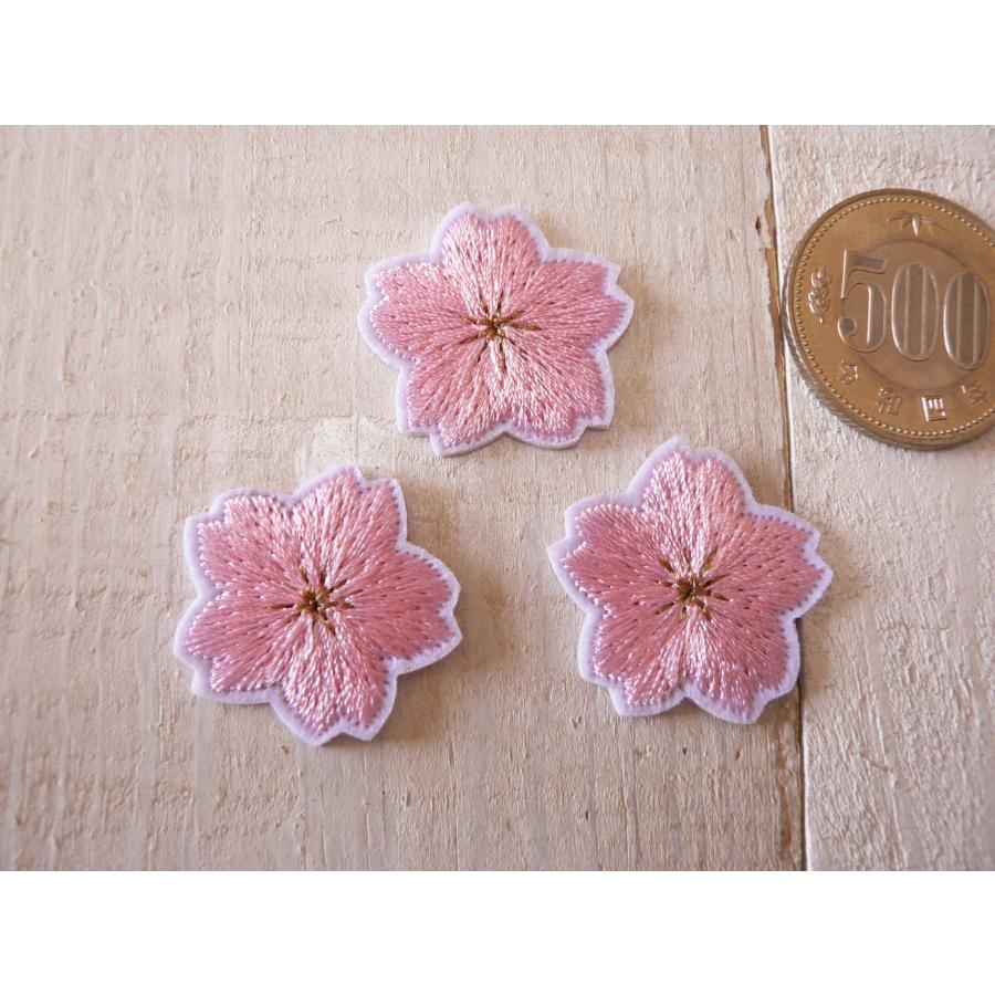 ワッペン さくら アイロンワッペン ミニミニ サクラ 桜 ピンク 3枚