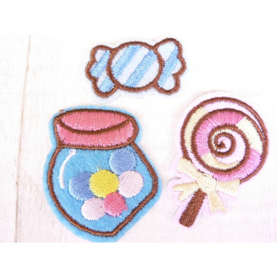 ワッペン キャンディー お菓子 あめ玉 ペロペロキャンディ 3点 ワッペン キャンディー お菓子 あめ玉 ペロペロキャンディ 3点
