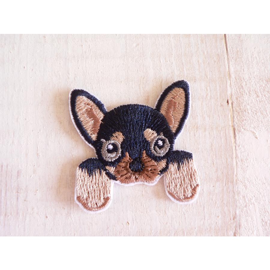 ワッペン ミニチュアピンシャー 犬 わんちゃん アイロンワッペン 手芸