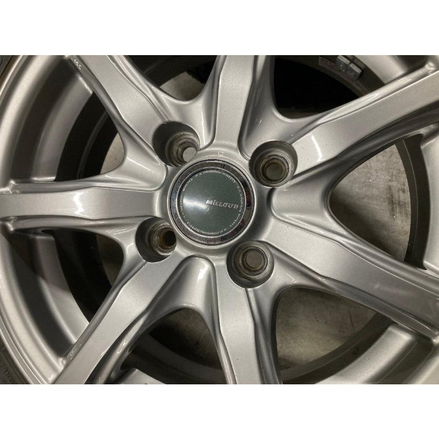□6854 バリ山 良品 スタッドレス 155/65R14 MiLLOUS ワゴンR タント 
