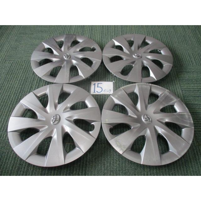 スペイド、ポルテグランパー用15インチ ホイールキャップ中古4枚セット F3988 トヨタ◇純正 ポルテ＊スペイド等 15インチ ホイールキャップ 4