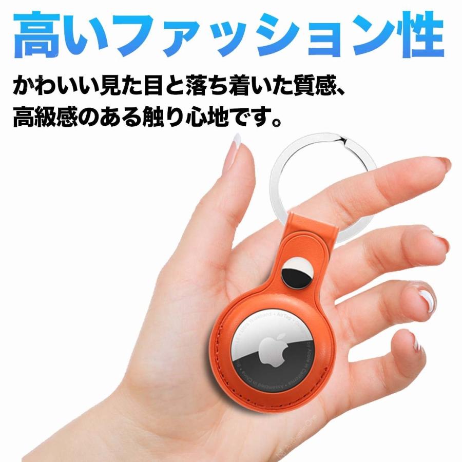 AirTag保護カバー ２個セット アップル 保護ケース キーホルダー エアタグケース エアタグカバー Apple 薄い レザー 革製  スマート紛失トラッカー 保護カバー｜boogie-woogie-mall｜04