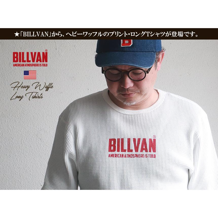 BILLVAN 定番プリント ヘビー・サーマル ワッフル・ロングTシャツ 袖リブ付き ビルバン アメカジ ロンT｜boogiestyle｜02