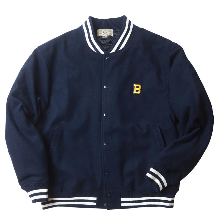 BILLVAN BILLVANウールメルトン スタジャン 中綿キルト 防寒  