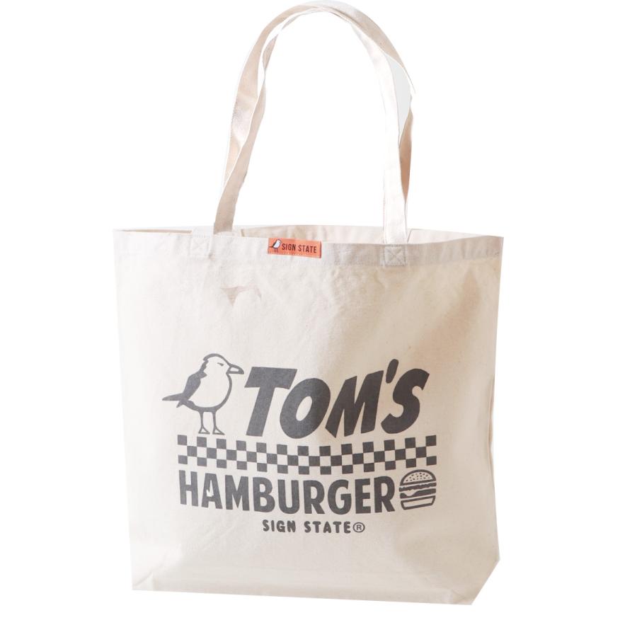 SIGN STATE ナチュラル キャンバス TOMS HAMBURGER トートバッグ サインステイト｜boogiestyle｜06