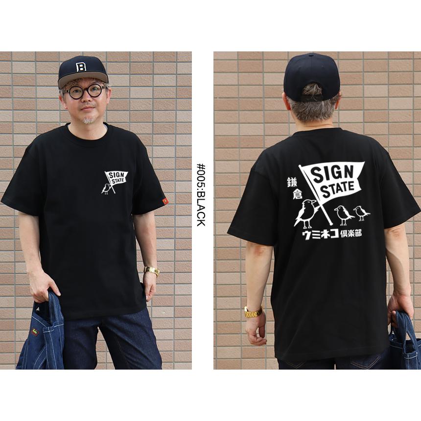 SIGN STATE フラッグ・鎌倉 ウミネコ倶楽部 ヘビーＴシャツ サインステート アメカジ tシャツ メンズ｜boogiestyle｜03