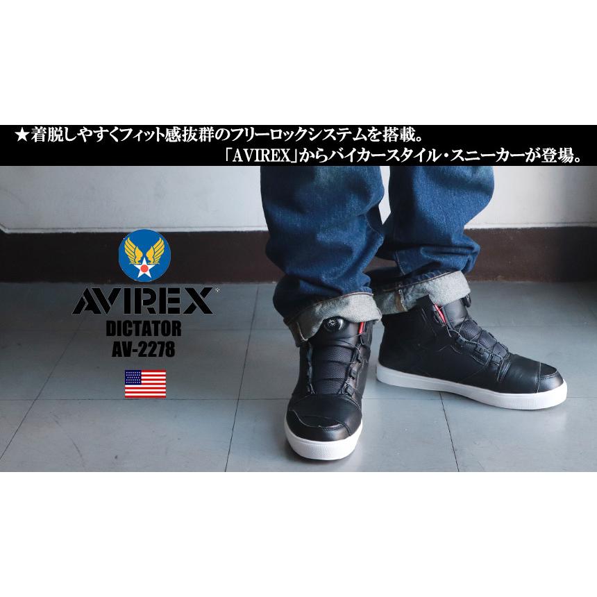 アビレックス AVIREX DICTATOR MC ダイヤルロック ミッドカット バイカーズ スニーカー 2278 メンズ｜boogiestyle｜02