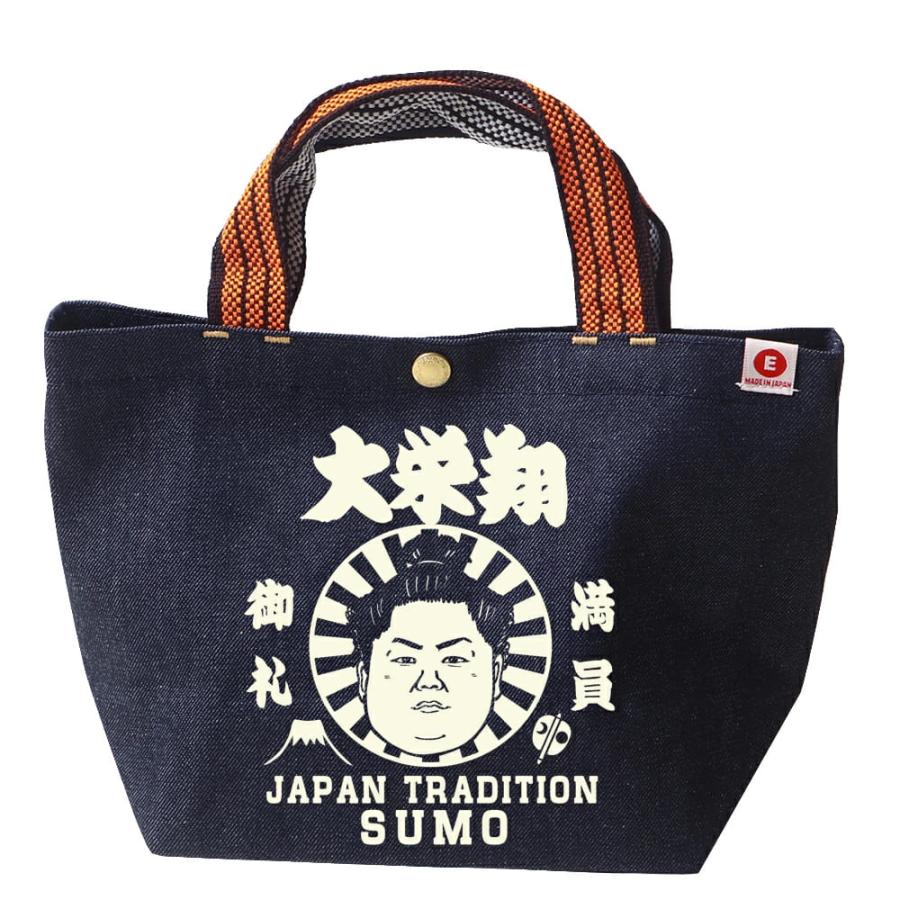 大相撲×江坂ジーンズ力士イラスト 日本製 ミニ・トートバッグ made in