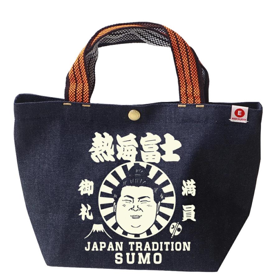 大相撲×江坂ジーンズ力士イラスト 日本製 ミニ・トートバッグ made in