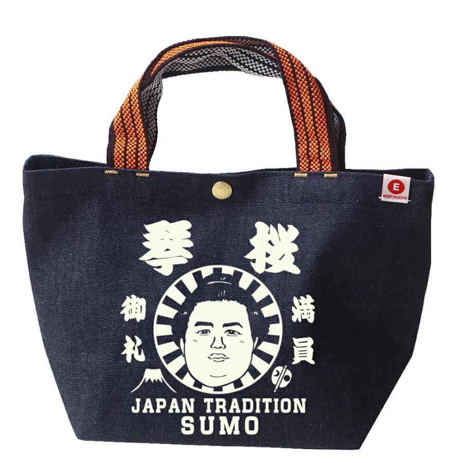 大相撲×江坂ジーンズ力士イラスト 日本製 ミニ・トートバッグ made in