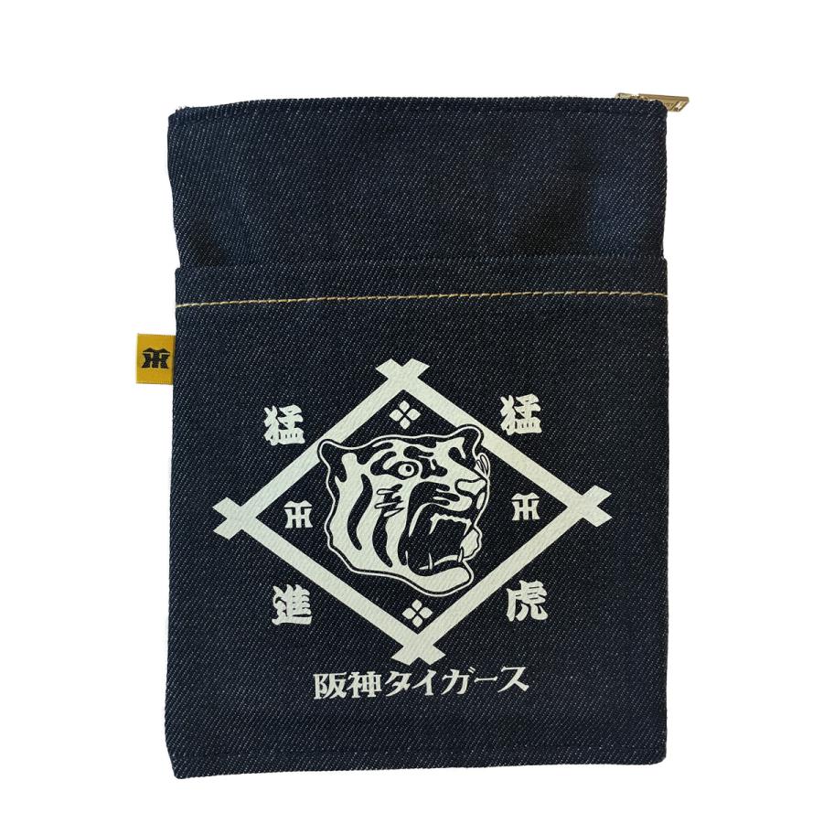 阪神タイガース×江坂ジーンズ 「虎・家紋ロゴ」デニムサコッシュ 阪神
