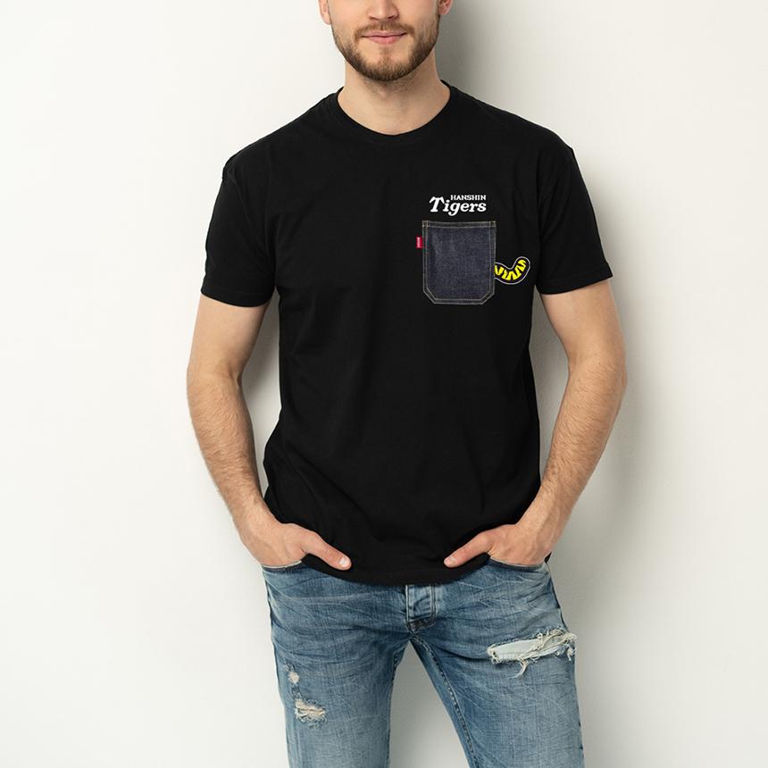 阪神タイガース×デイリースポーツ しっぽロゴ デニムポケットTシャツ
